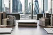 Neutral boardroom finance objects for bank mergers, takeover bids, strategic stakes and consolidation news