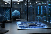 Unbranded data center and chip-model scene for AI agents, cloud platforms and enterprise software spending news