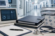 Hospital administration and remote care technology still life for healthcare service contract and tender news