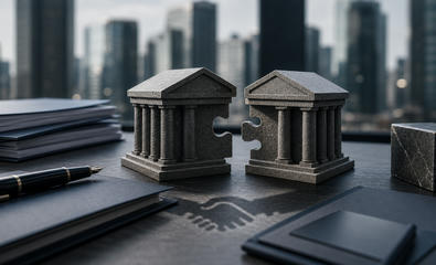 Neutral boardroom finance objects for bank takeover bids, consolidation, merger talks and strategic stakes