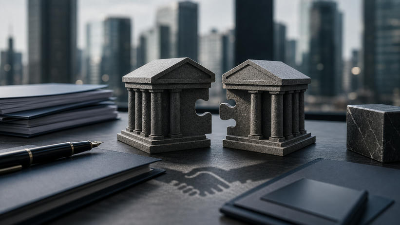 Neutral boardroom finance objects for bank takeover bids, consolidation, merger talks and strategic stakes